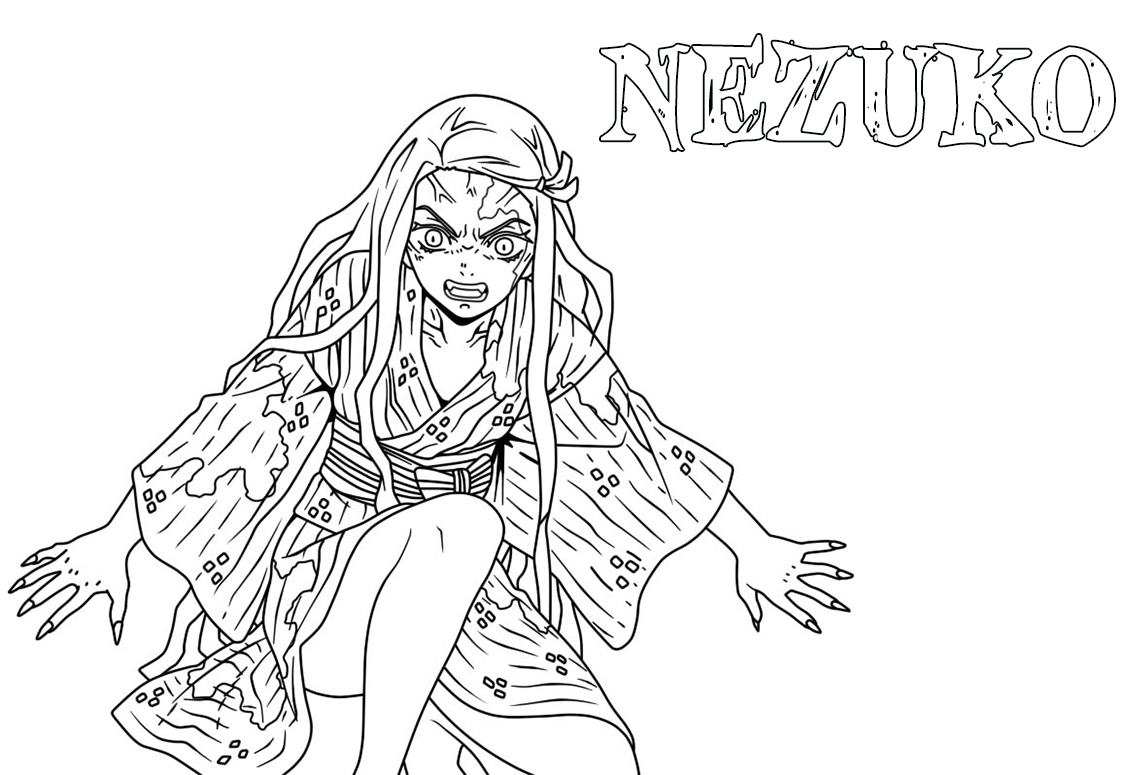 Nezuko Coloring page Print