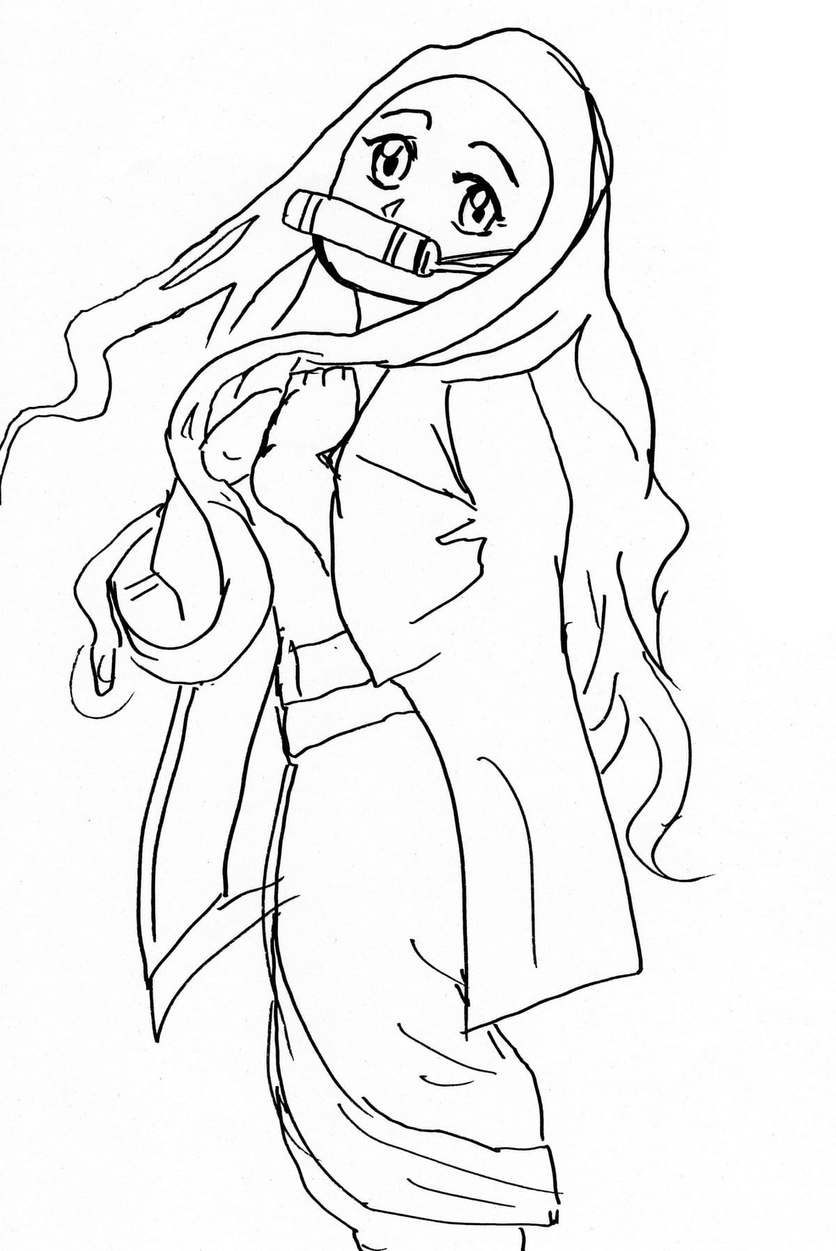 Coloring Pages Nezuko Kamado - Print for free