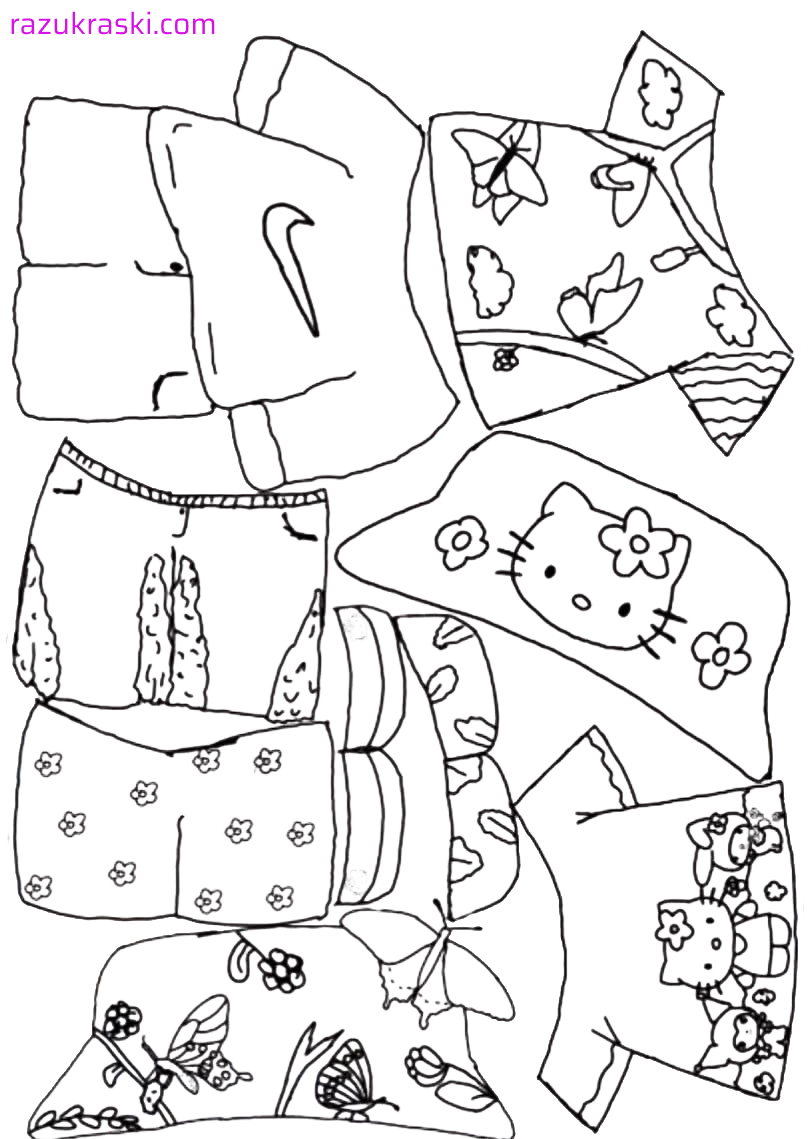 Coloring page Clothing for Lalafanfan A large selection of clothes for a festive evening