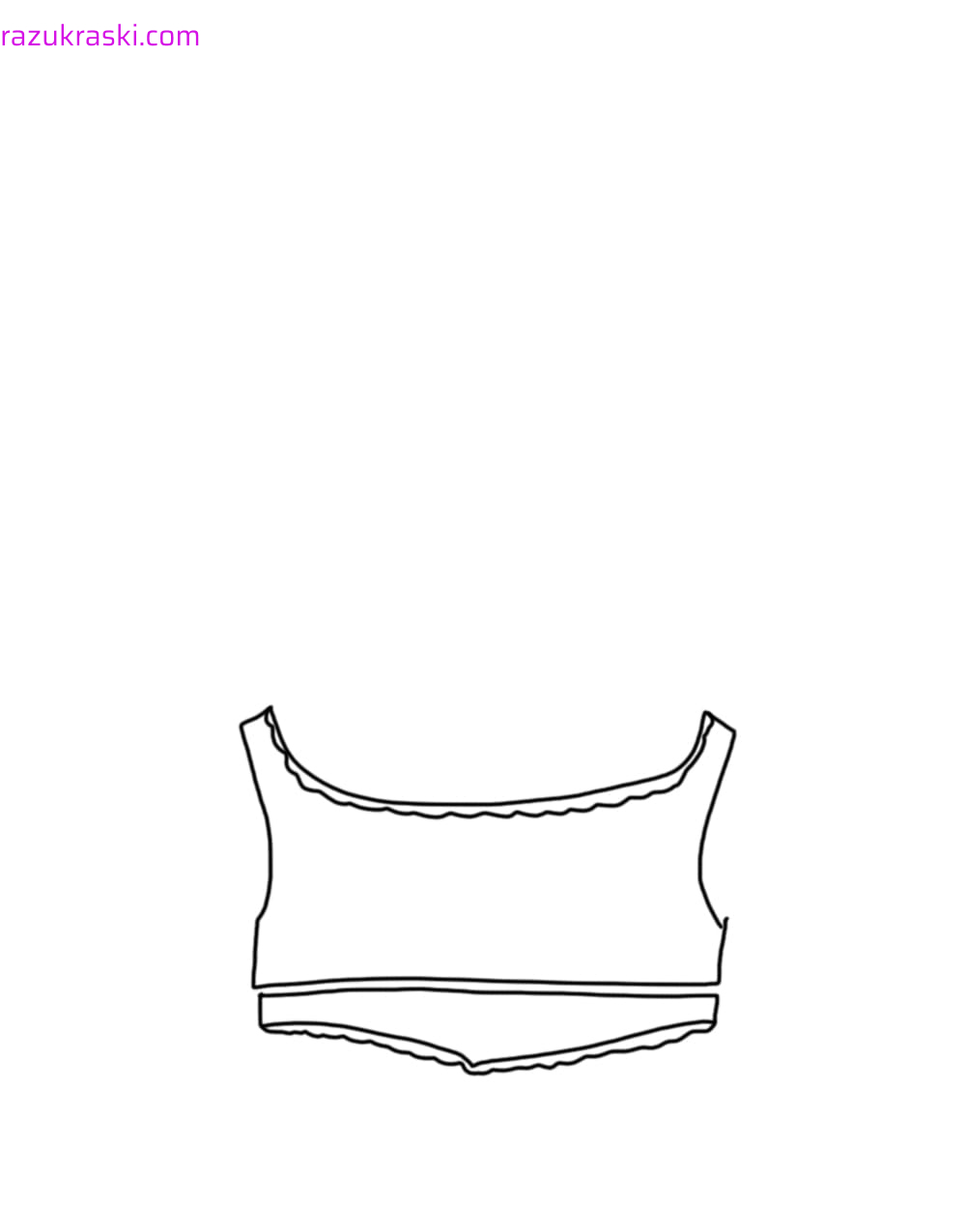 Ausmalbild Kleidung für Lalafanfan Zeichnung von Papierkleidung
