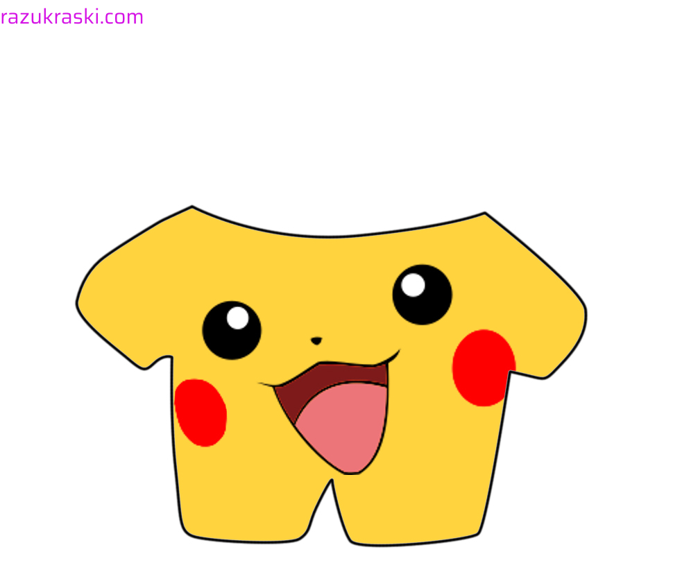 Ausmalbild Kleidung für Lalafanfan Kleidung mit Pikachu