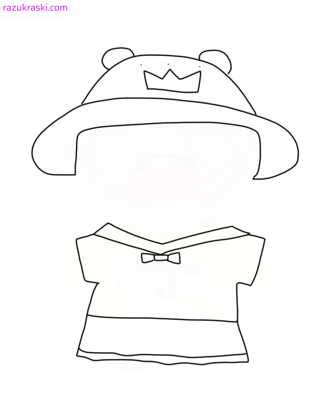 Coloring page Clothing for Lalafanfan Black and white duck clothes