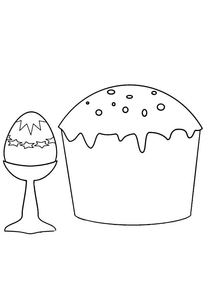 Le caneton traîne un cadeau pour Pâques: gâteau, oeufs et lapin en peluche
