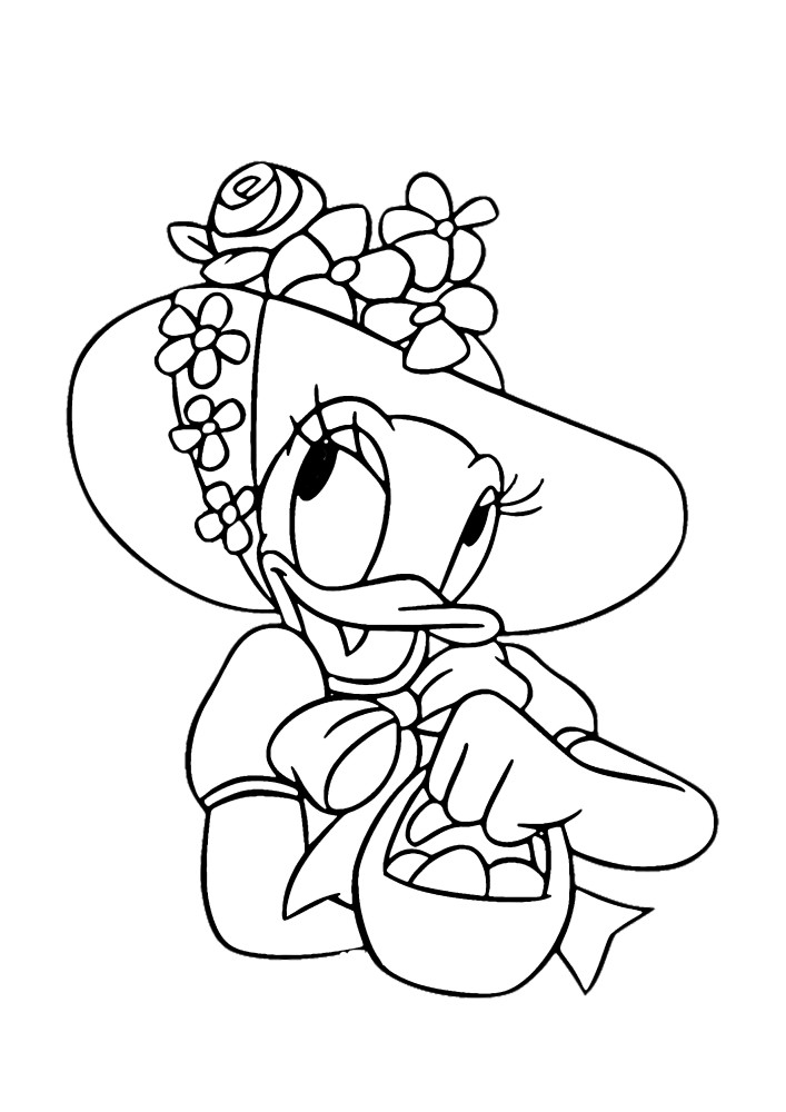 Daisy Duck con canasta de Pascua
