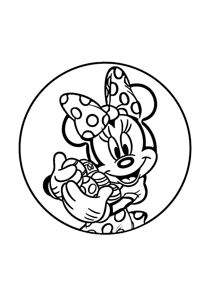 Minnie Mouse hält viele Osterhoden-alle müssen an Freunde zu Ostern verteilt werden