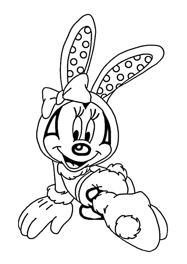 Minnie Mouse pronto para ir para a Páscoa