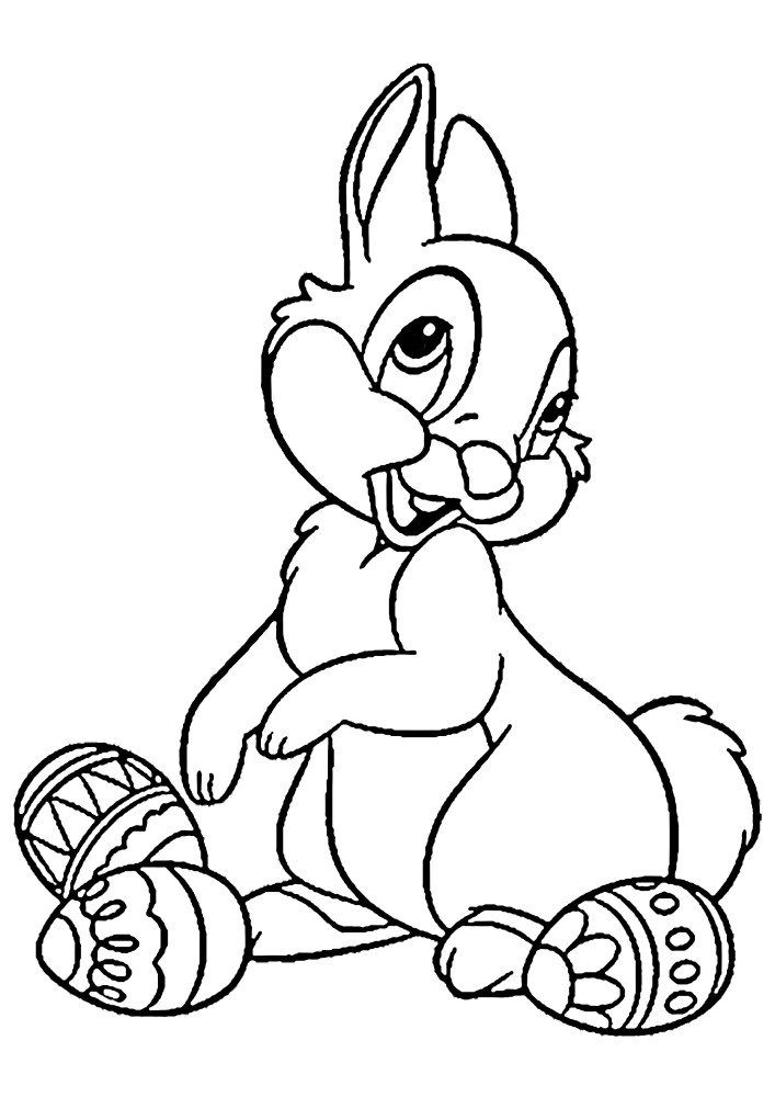 Donald Duck avec un panier de Pâques court vers Daisy Duck