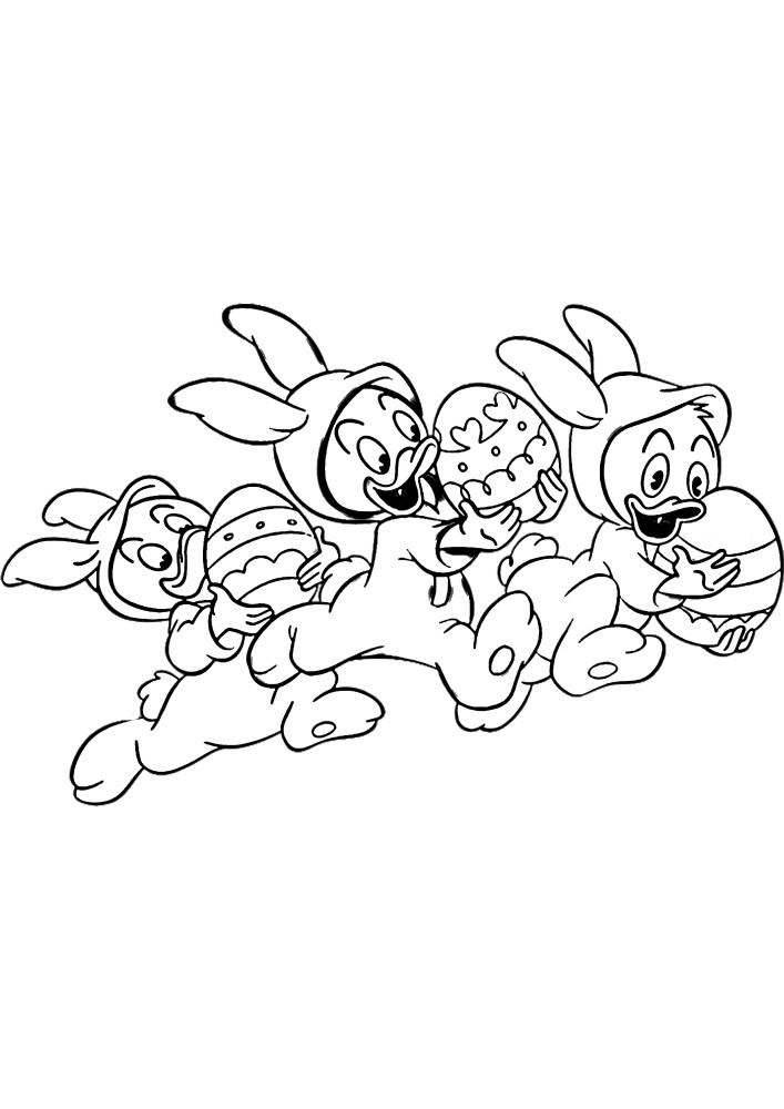 Mickey y Pluto-colorear para Pascua