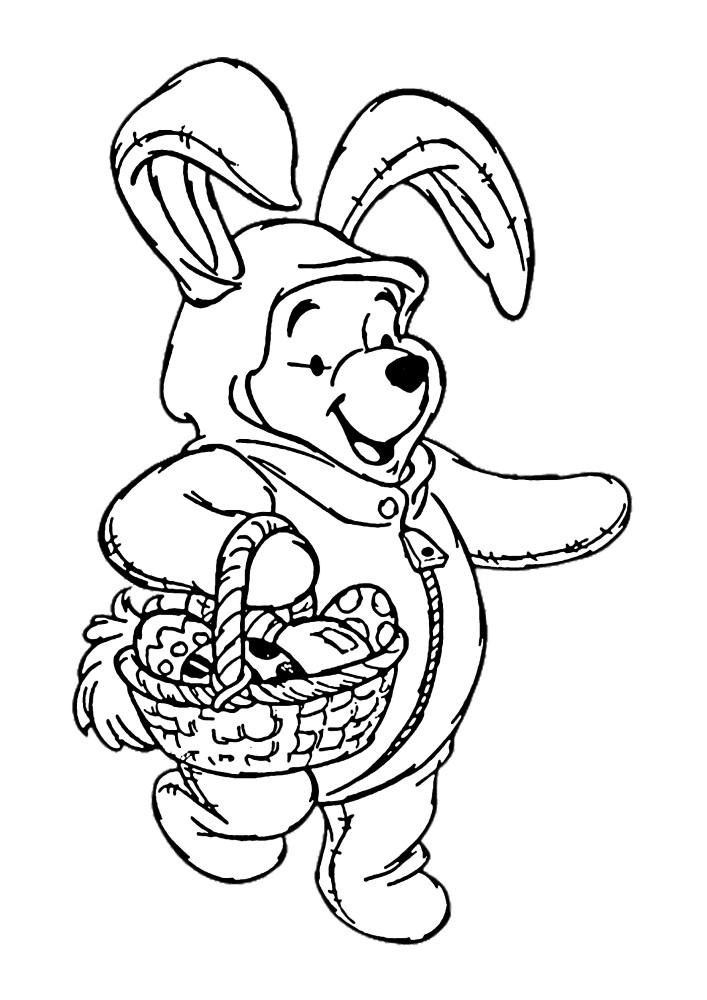 El conejito de Pascua Winnie the Pooh va a felicitar a todos por la Pascua