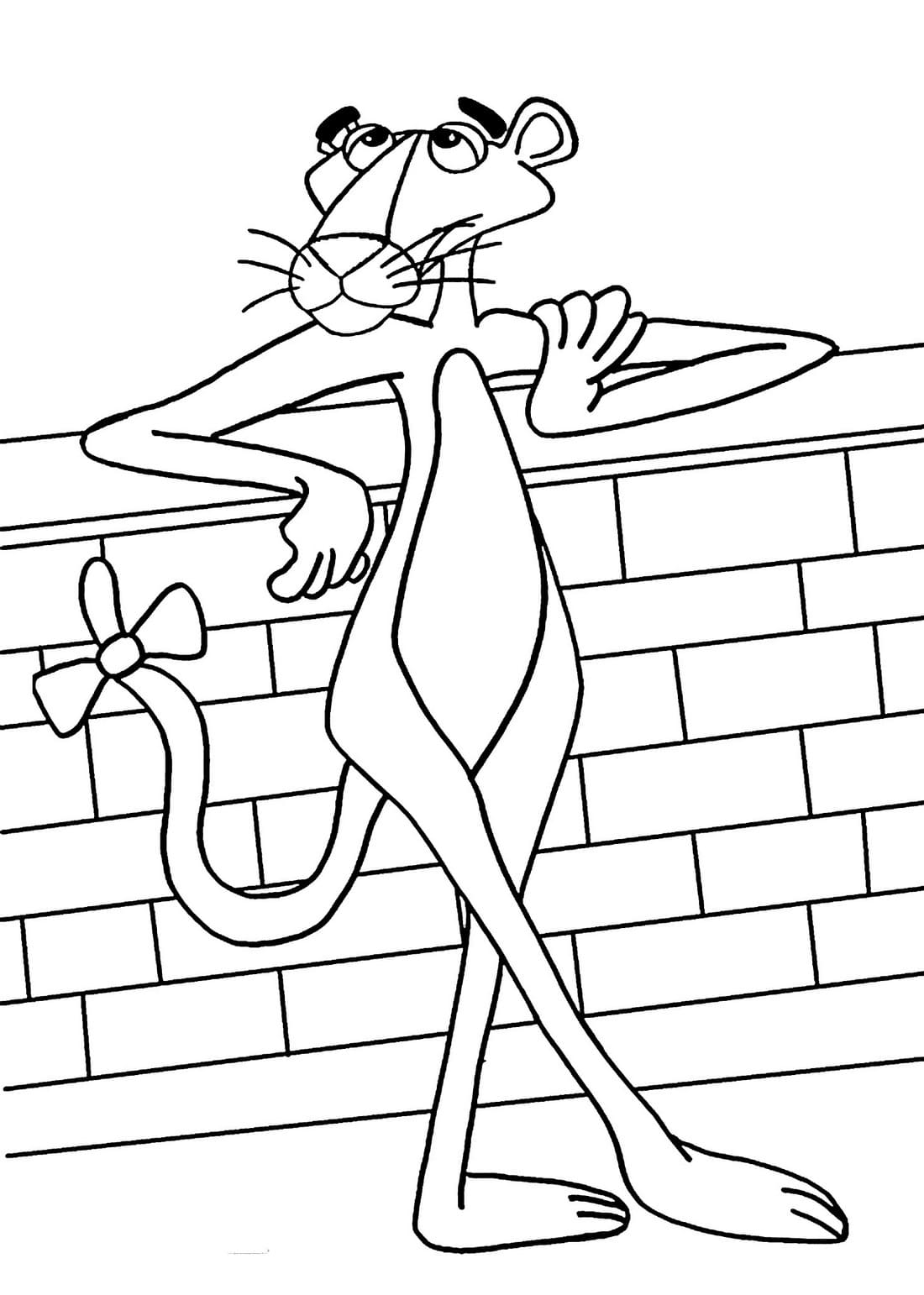 Coloring page Pink Panther Pink Panther in full growth