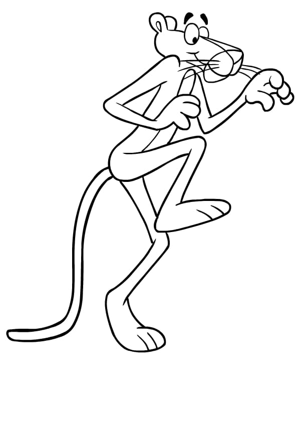 Coloring page Pink Panther The Pink Panther is hunting