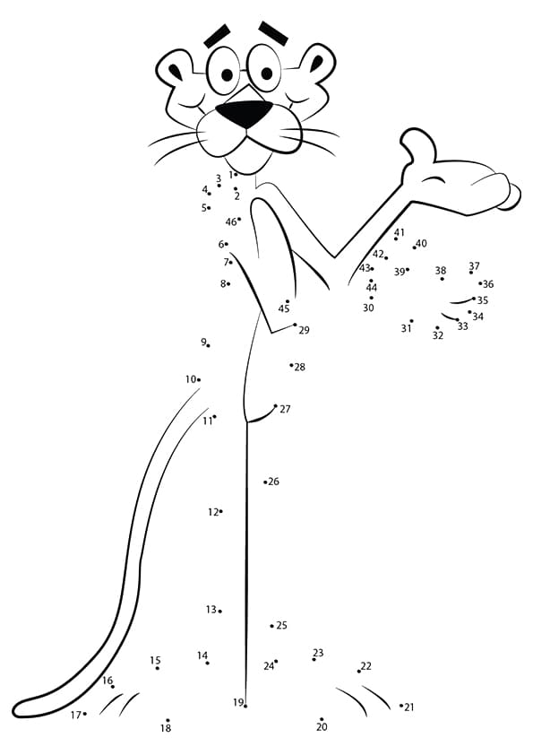 Coloring page Pink Panther Pink Panther - Connect the dots