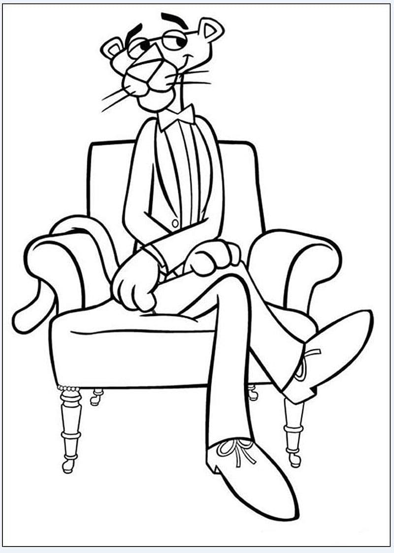 Coloriage Pink Panther Gentilhomme