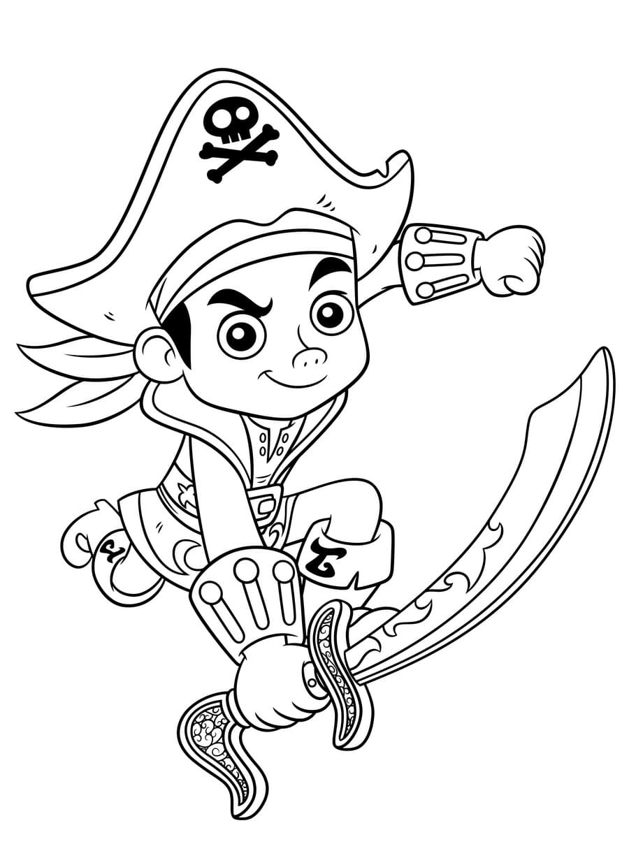 Coloring page Pirates Disney cartoon about pirates