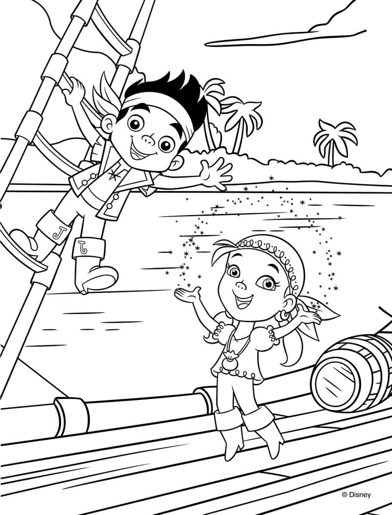 Coloring page Pirates Cartoon about pirates Print
