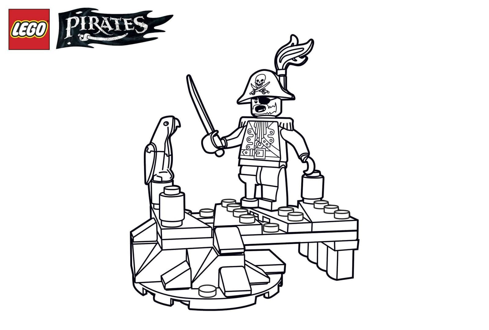 Ausmalbild Piraten Lego-Piraten