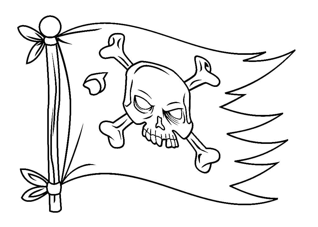 Ausmalbild Piraten Piraten flagge