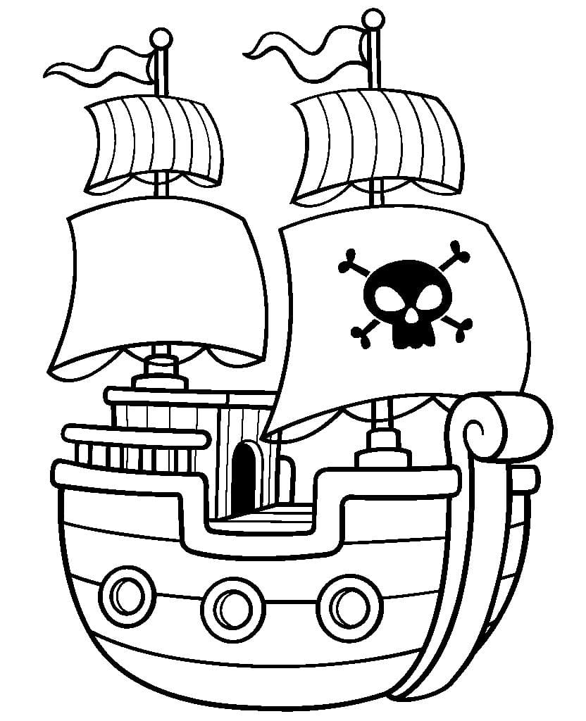 Para Colorir Piratas Um navio pirata para os mais pequenos