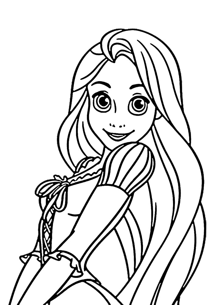 Beleza Rapunzel-livro de colorir para meninas