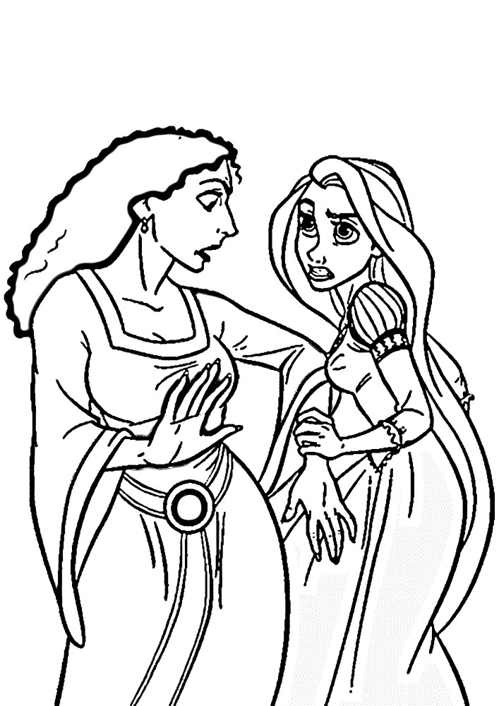 Mother Gothel doesn't want to let Rapunzel go anywhere