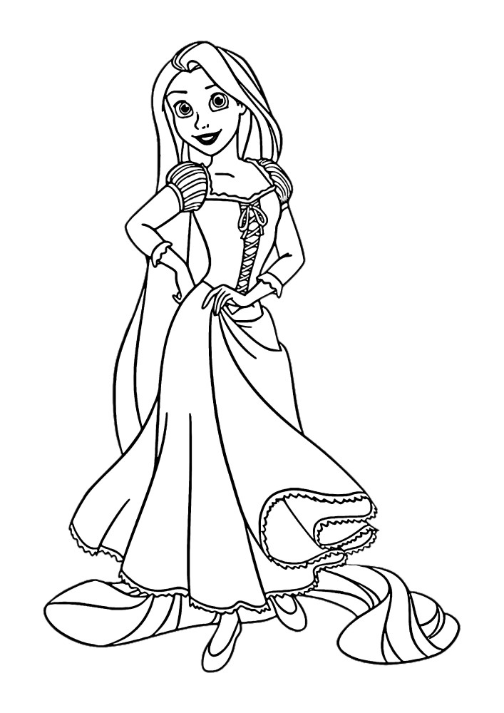 Rapunzel colocou um pequeno vestido feminino no camelão