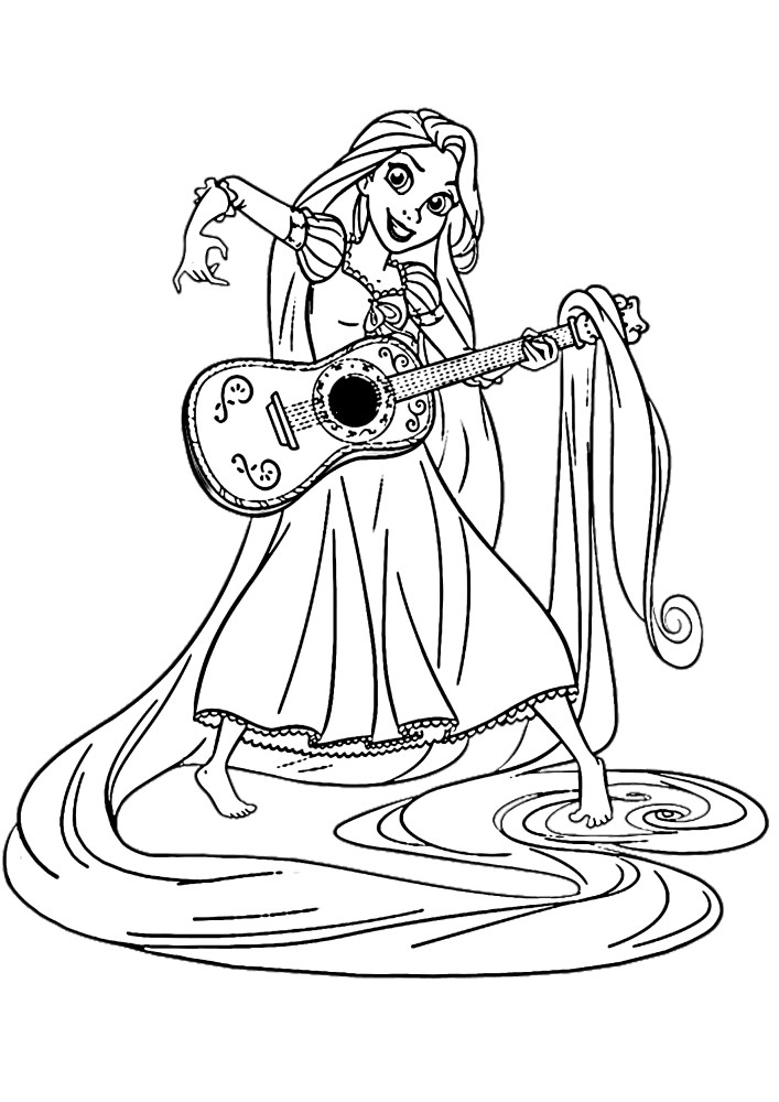 Rapunzel tenta ser um músico