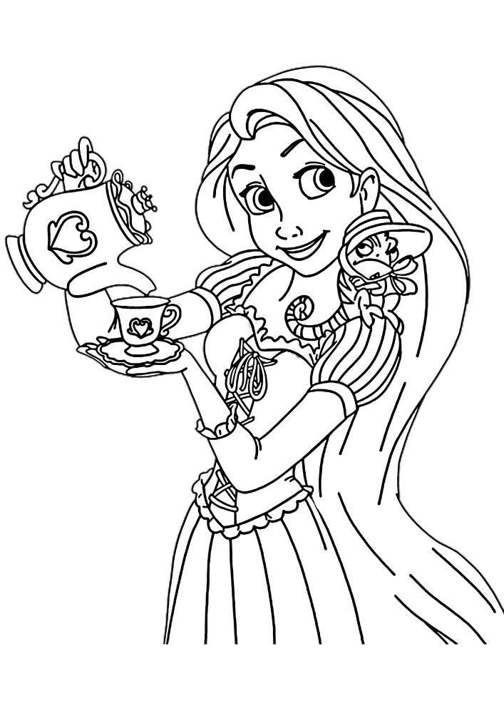 Rapunzel bewirtet Tee