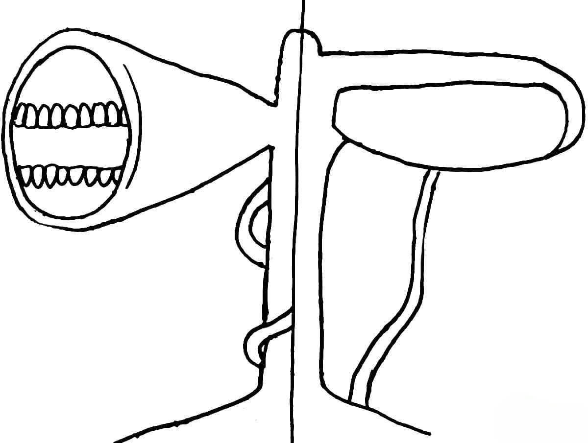 Раскраска Сиреноголовый Голова