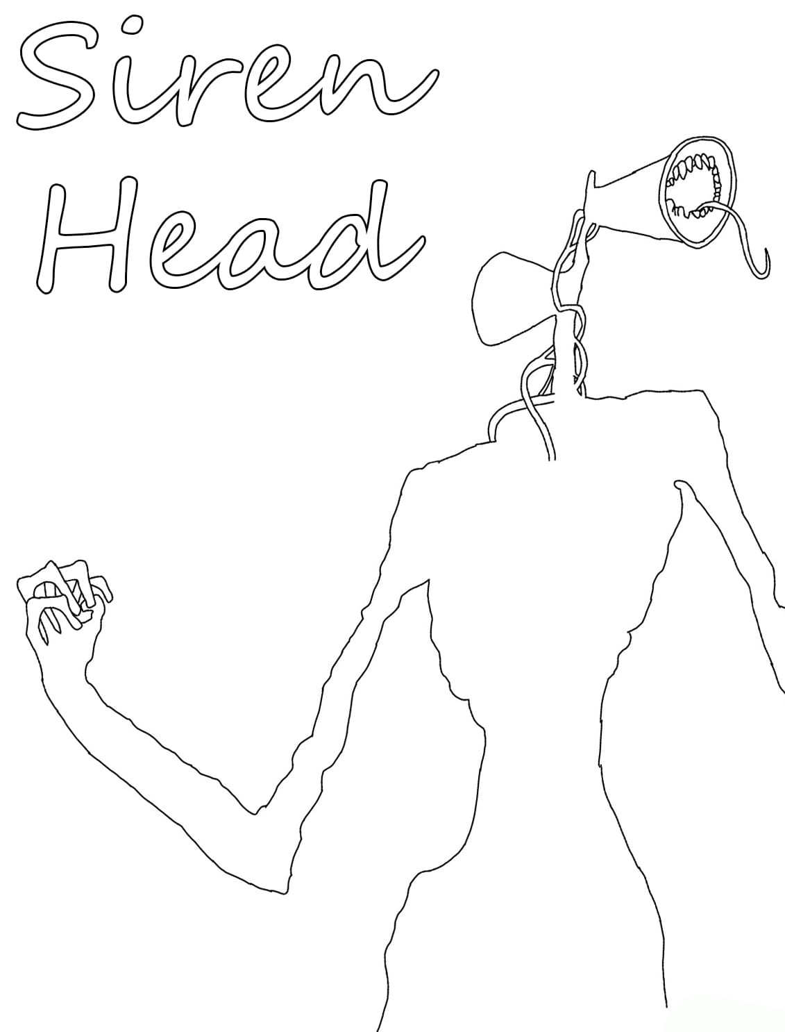Ausmalbild Siren Head Zeichnung