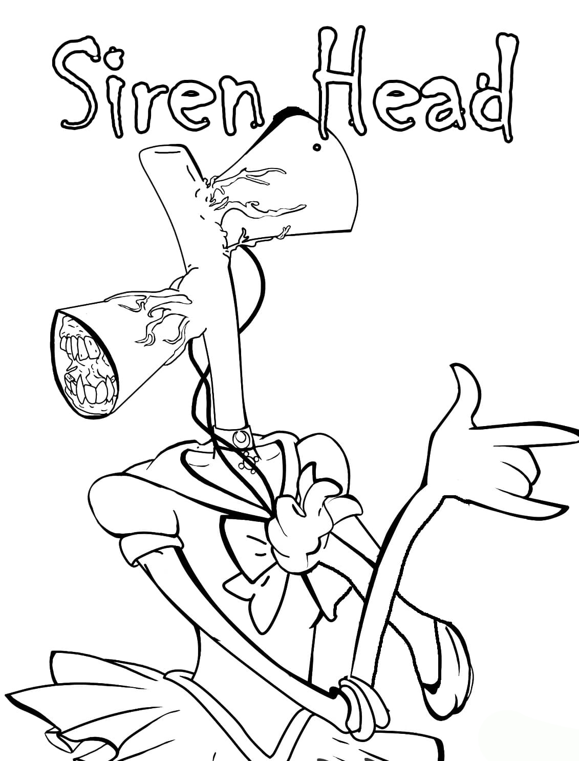 Ausmalbild Siren Head Im A4-Format