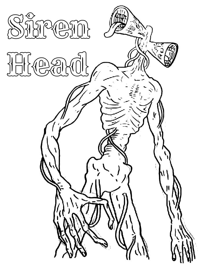 Coloriage Siren Head Long monstre