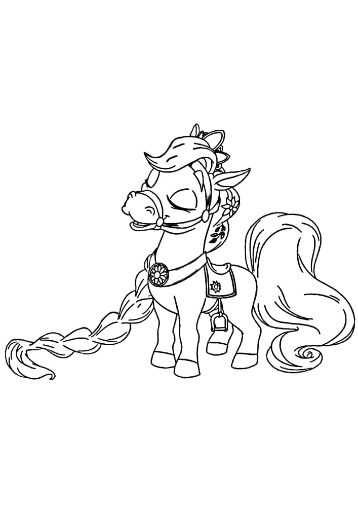 Süßes Pferd mit Sattel