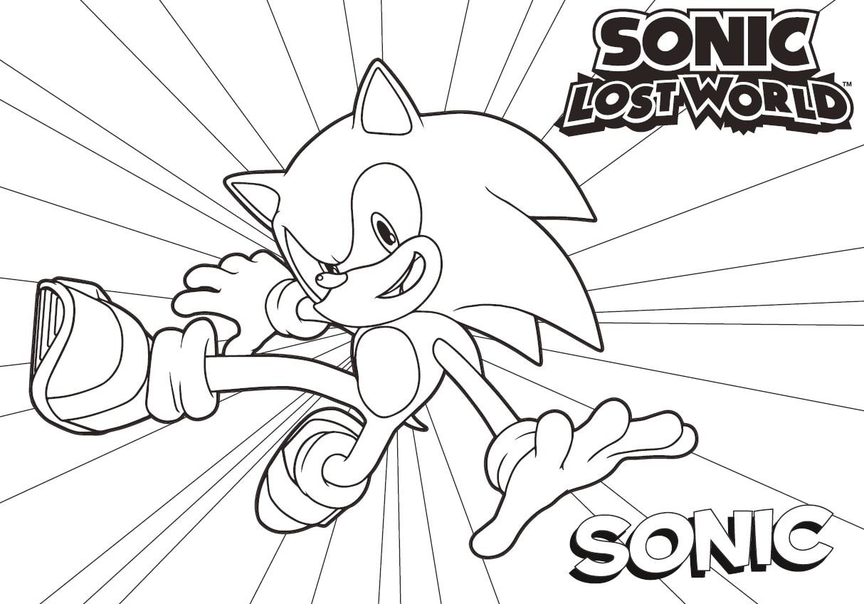 Coloring page Sonic A video game character