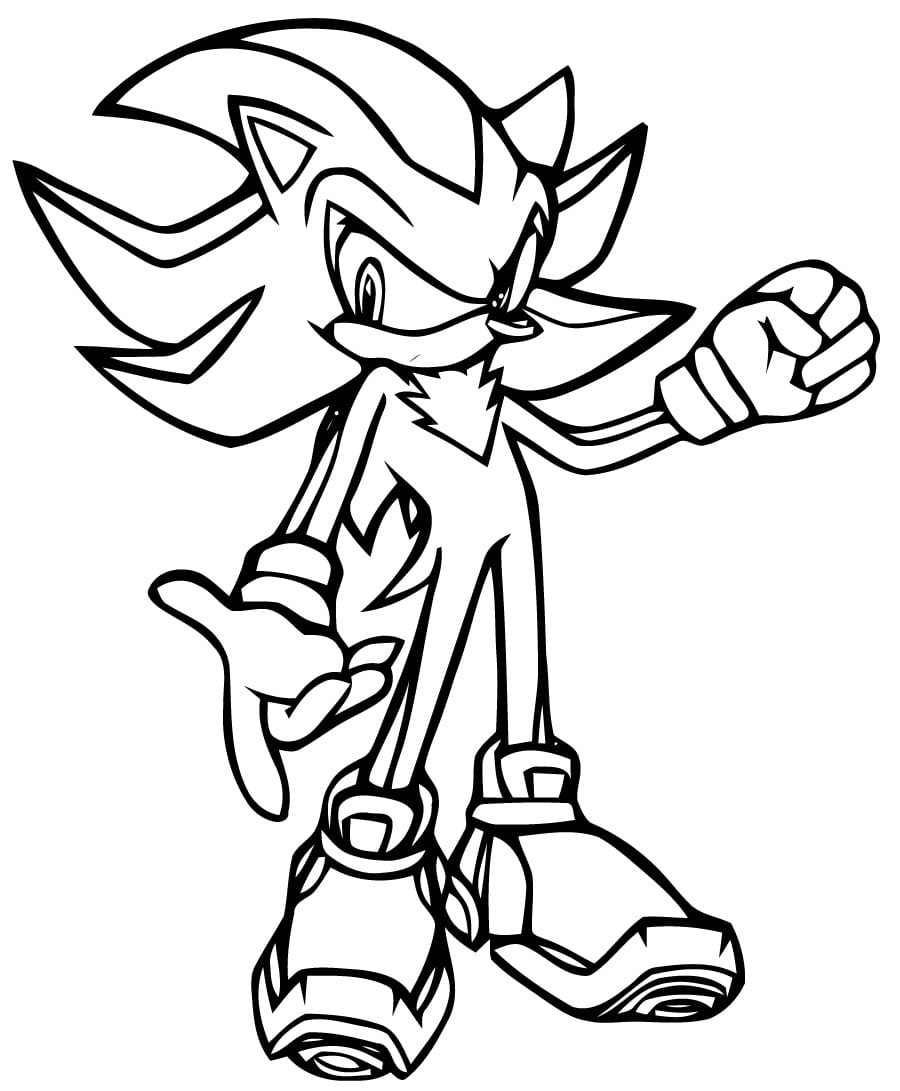 Para Colorear Sonic de estatura completa