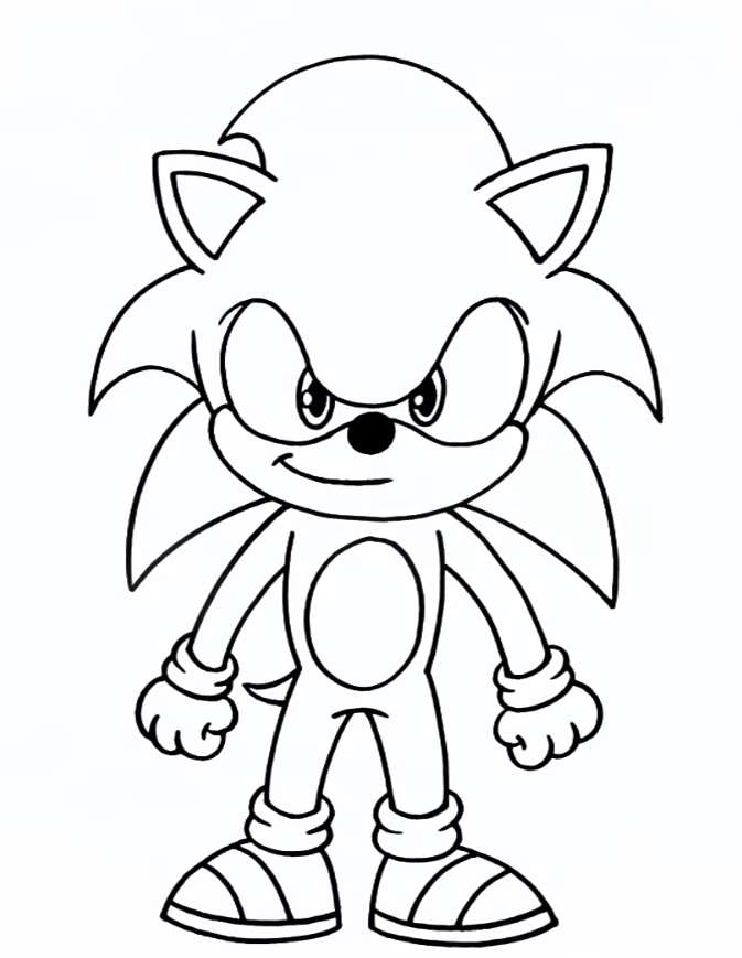 Para Colorear Sonic - erizo de cuerpo entero Imprimir
