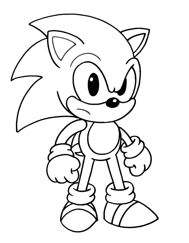 Para Colorear Sonic Personaje malvado Imprimir