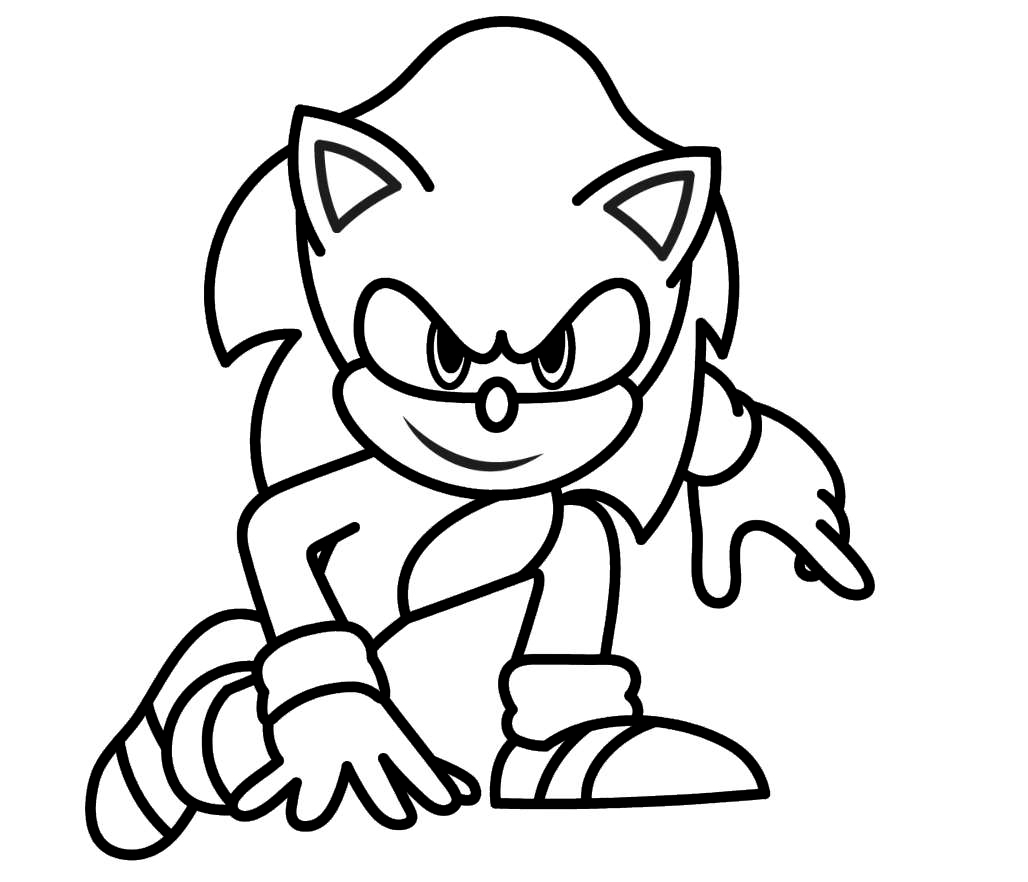Para Colorear Sonic Listo para correr Imprimir