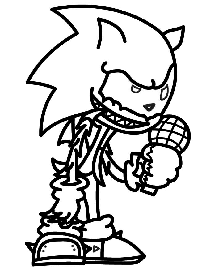 Para Colorear Sonic del juego FNF Imprimir