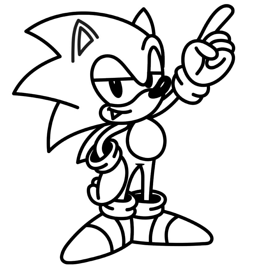 Coloring page Sonic FNF for children
