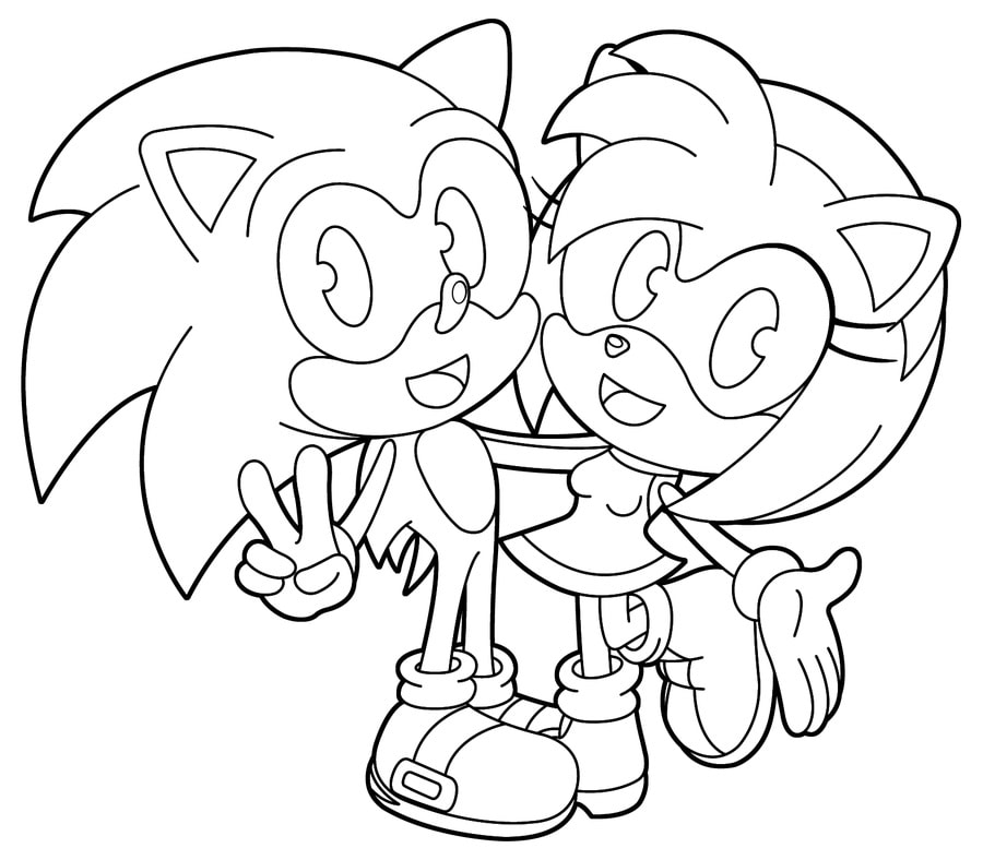 Para Colorir Sonic Amor