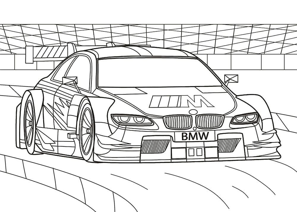 Ausmalbild Rennwagen BMW Sportwauto