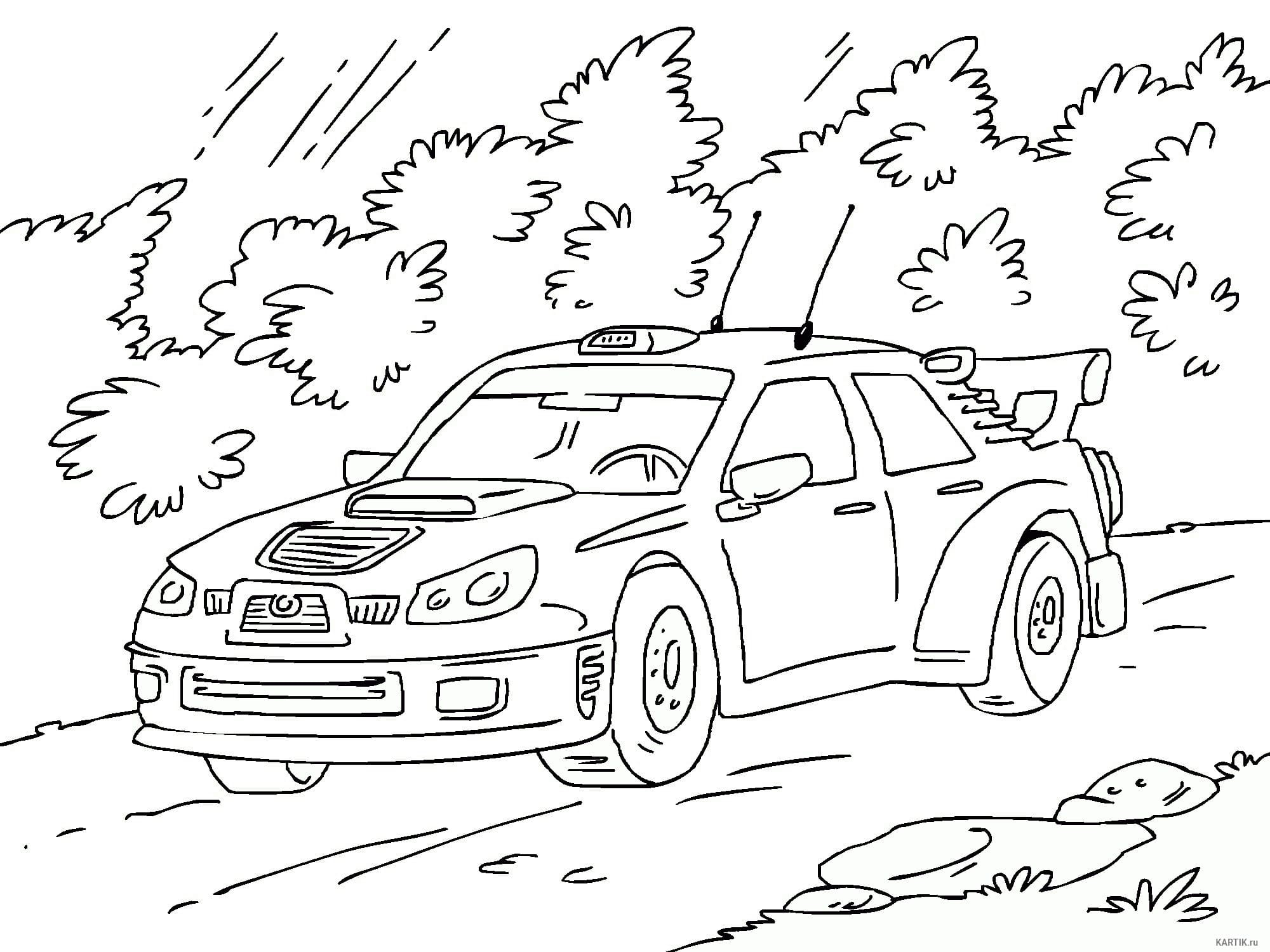 Coloring page Race cars Racing car for driving on dirt