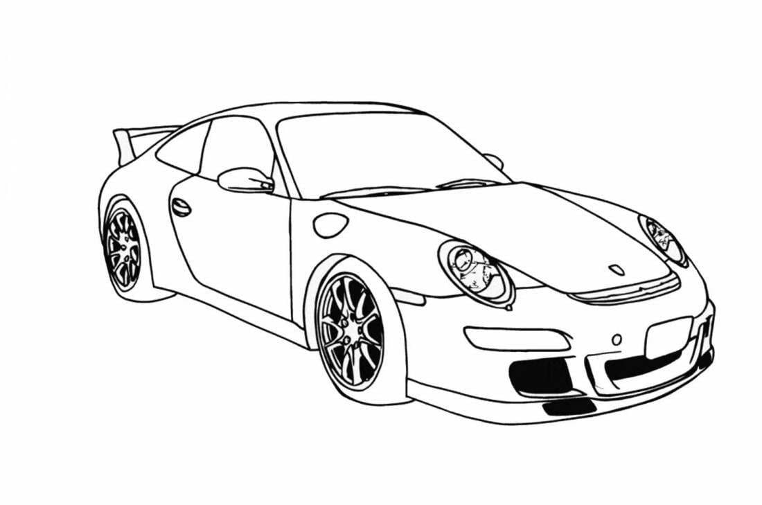 Coloring page Race cars Porsche Sports Car