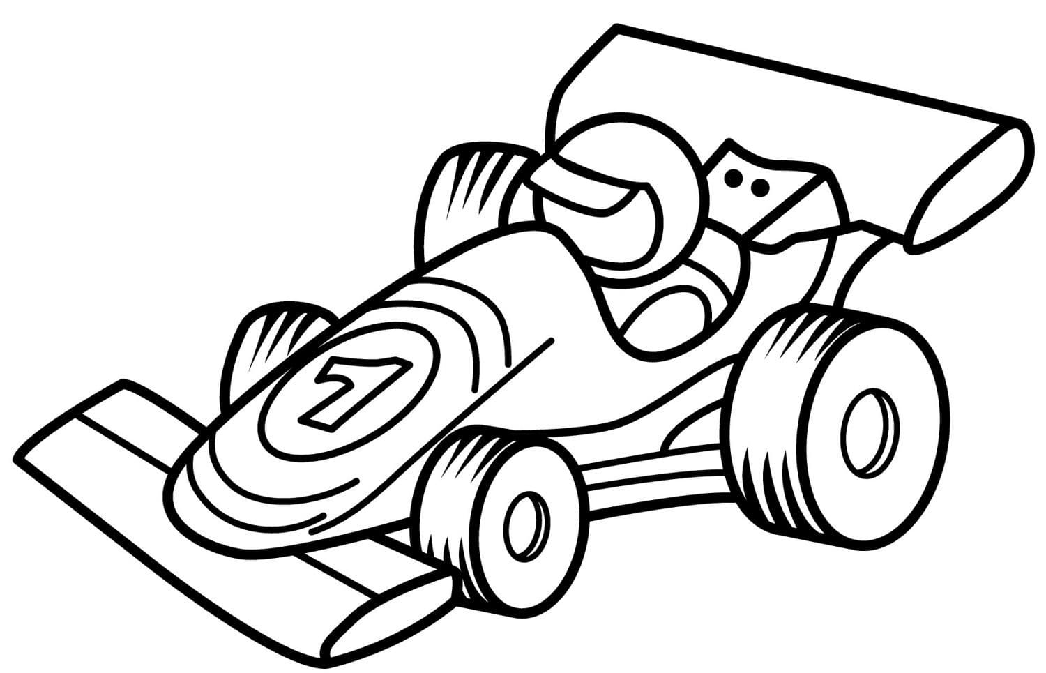 Coloring page Race cars Racing car for boys 3-4 years old