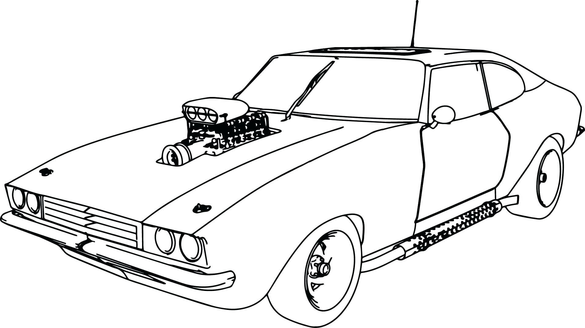 Раскраска Гоночные машины Спортивная машина из фильма Форсаж