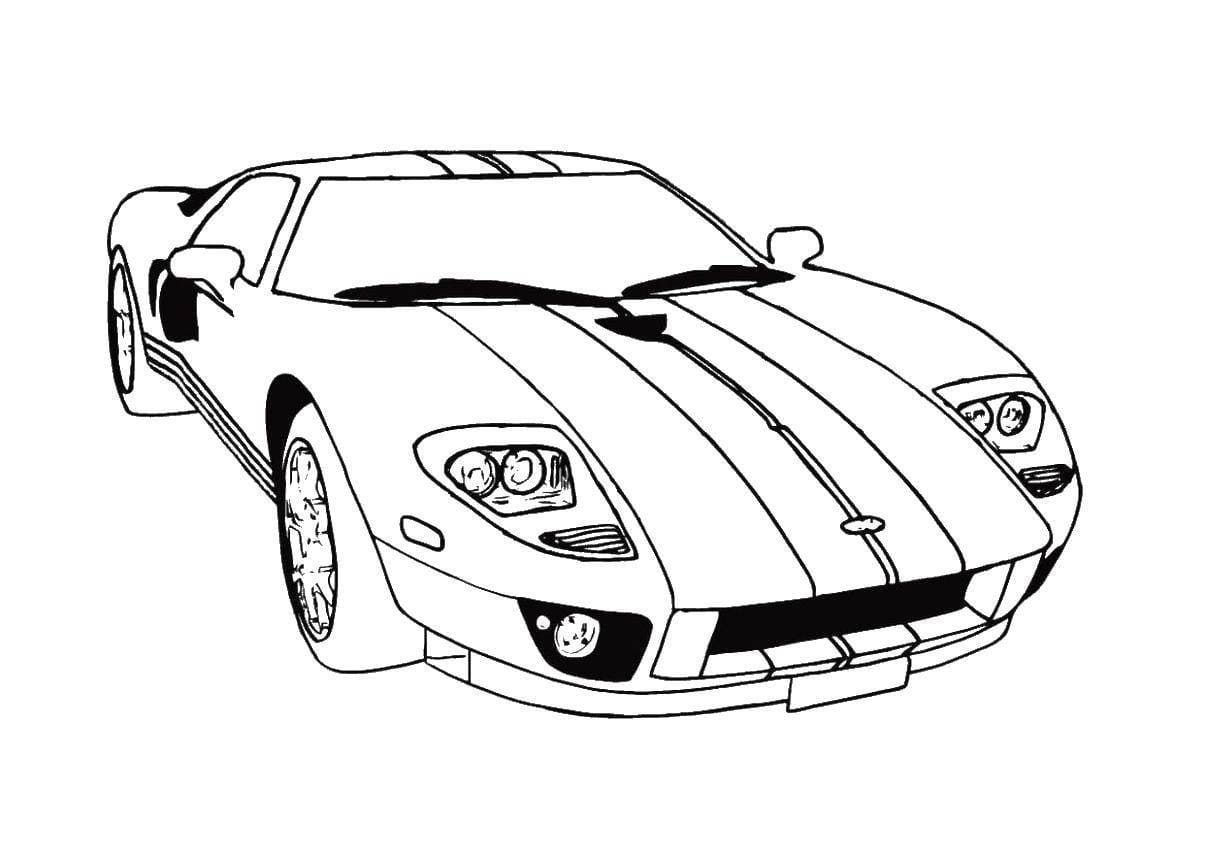 Para Colorear Race cars Coche deportivo FORD GT