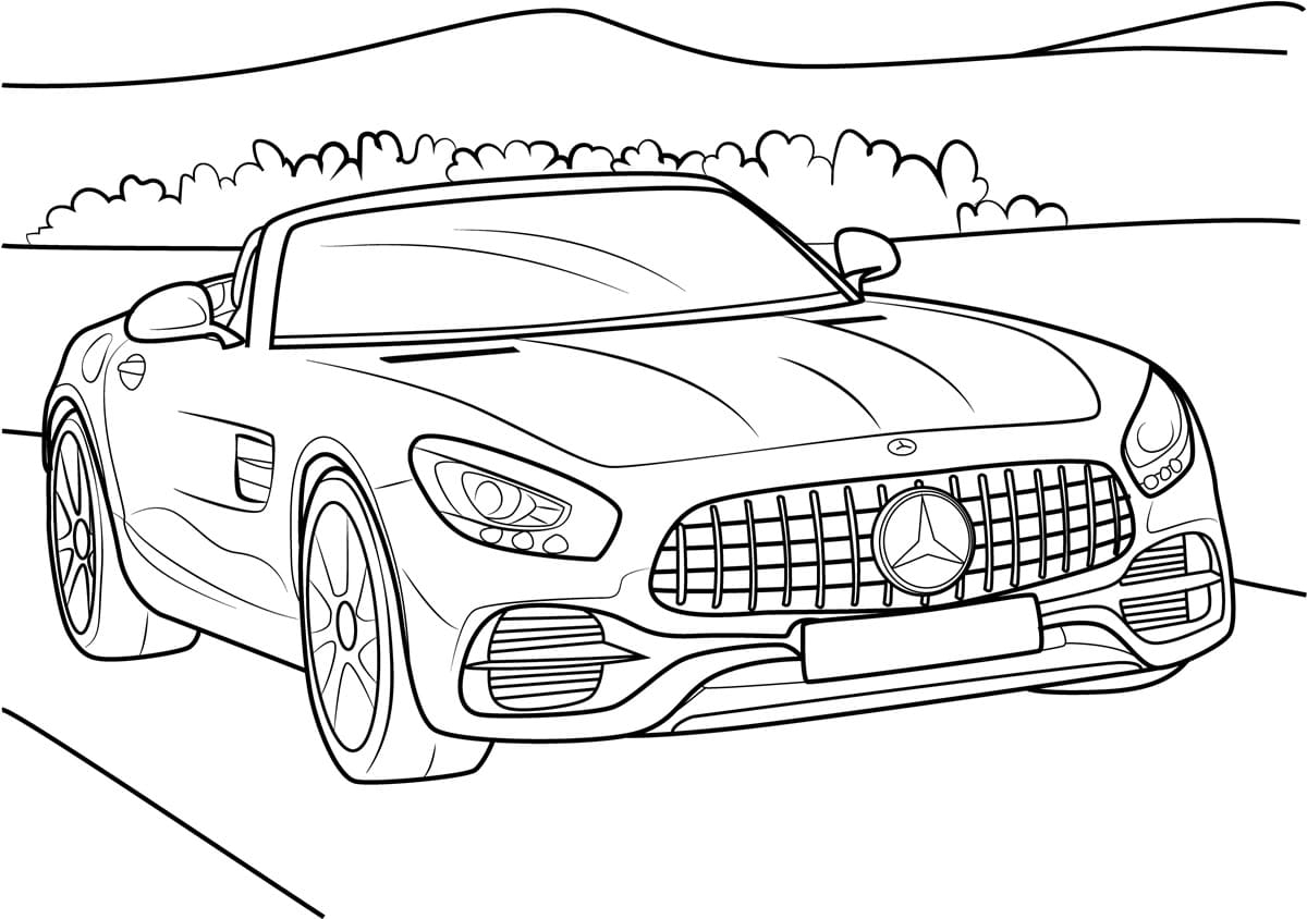 Coloring page Race cars Mercedes Racing Car