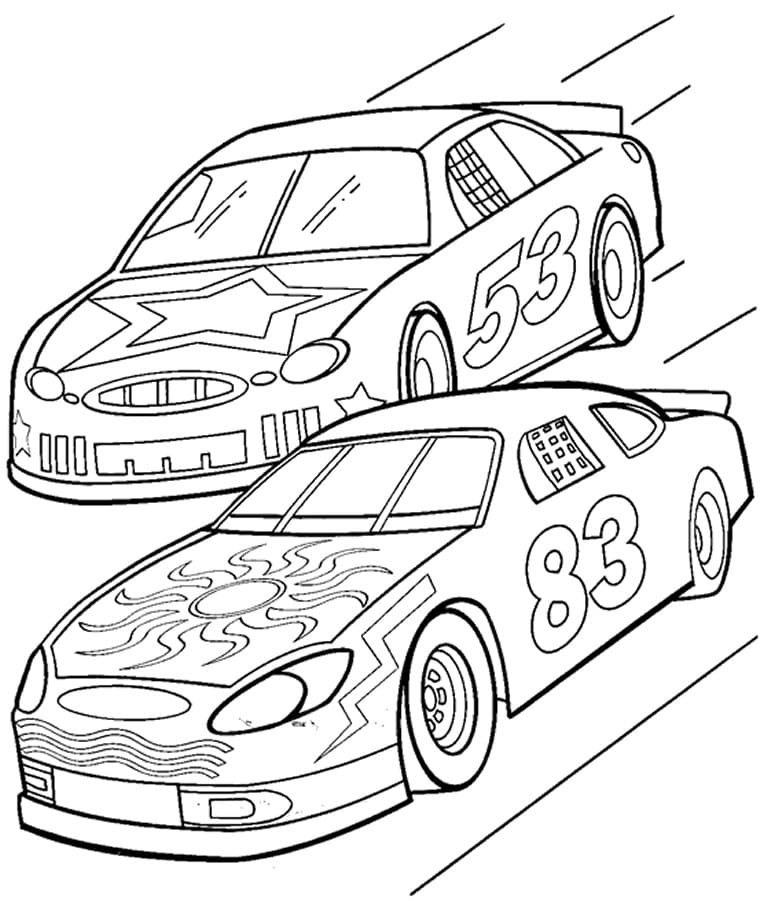 Coloring page Race cars Racing