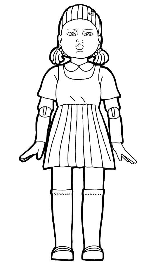 Coloring page Squid Game Full-length doll
