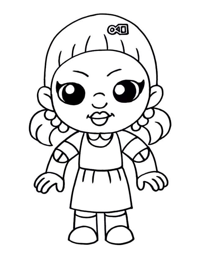 Coloring page Squid Game Cute doll